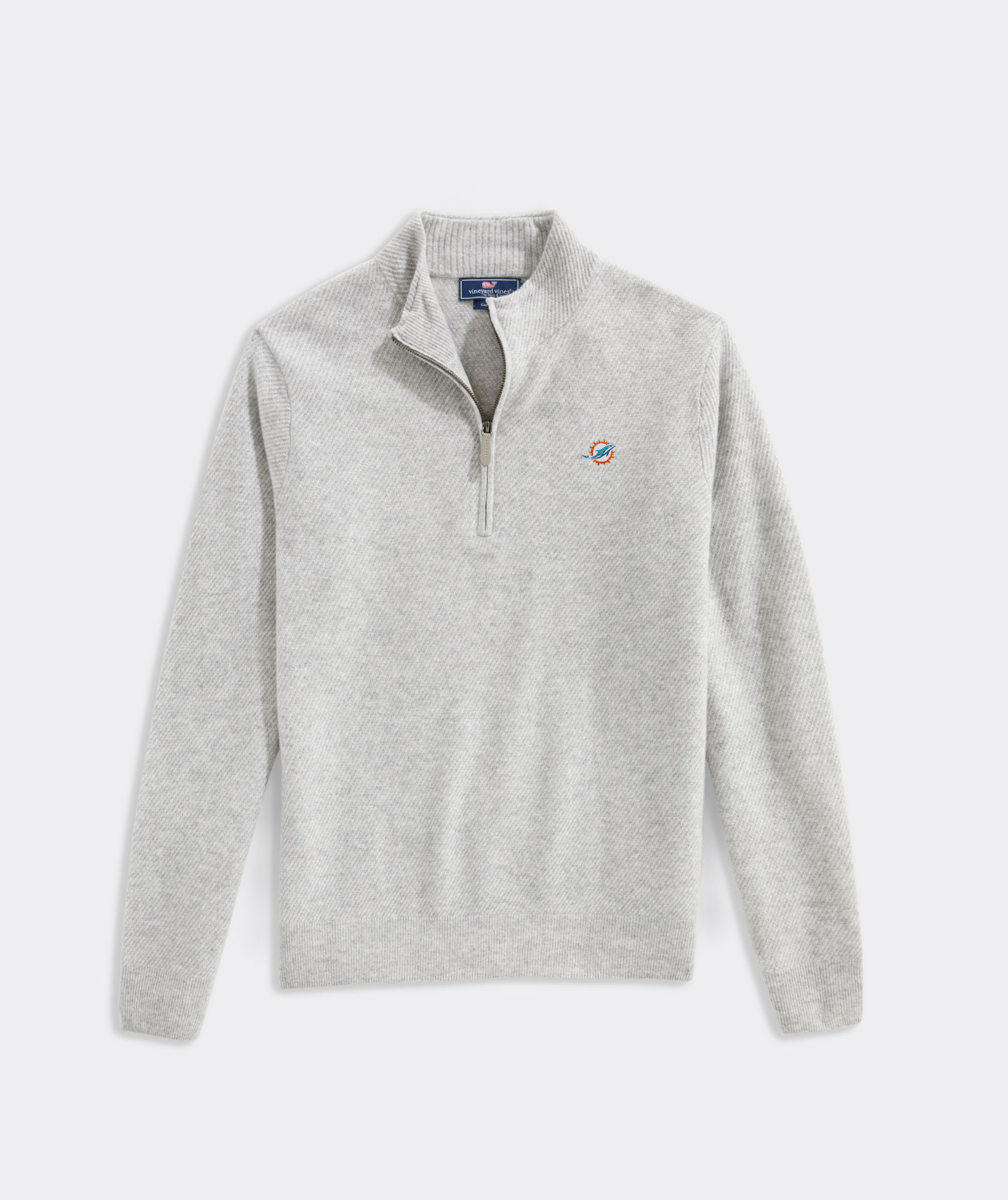 Shop Mens Cat Cay Cashmere Quarter-Zip - Miami Dolphins at vineyard vines