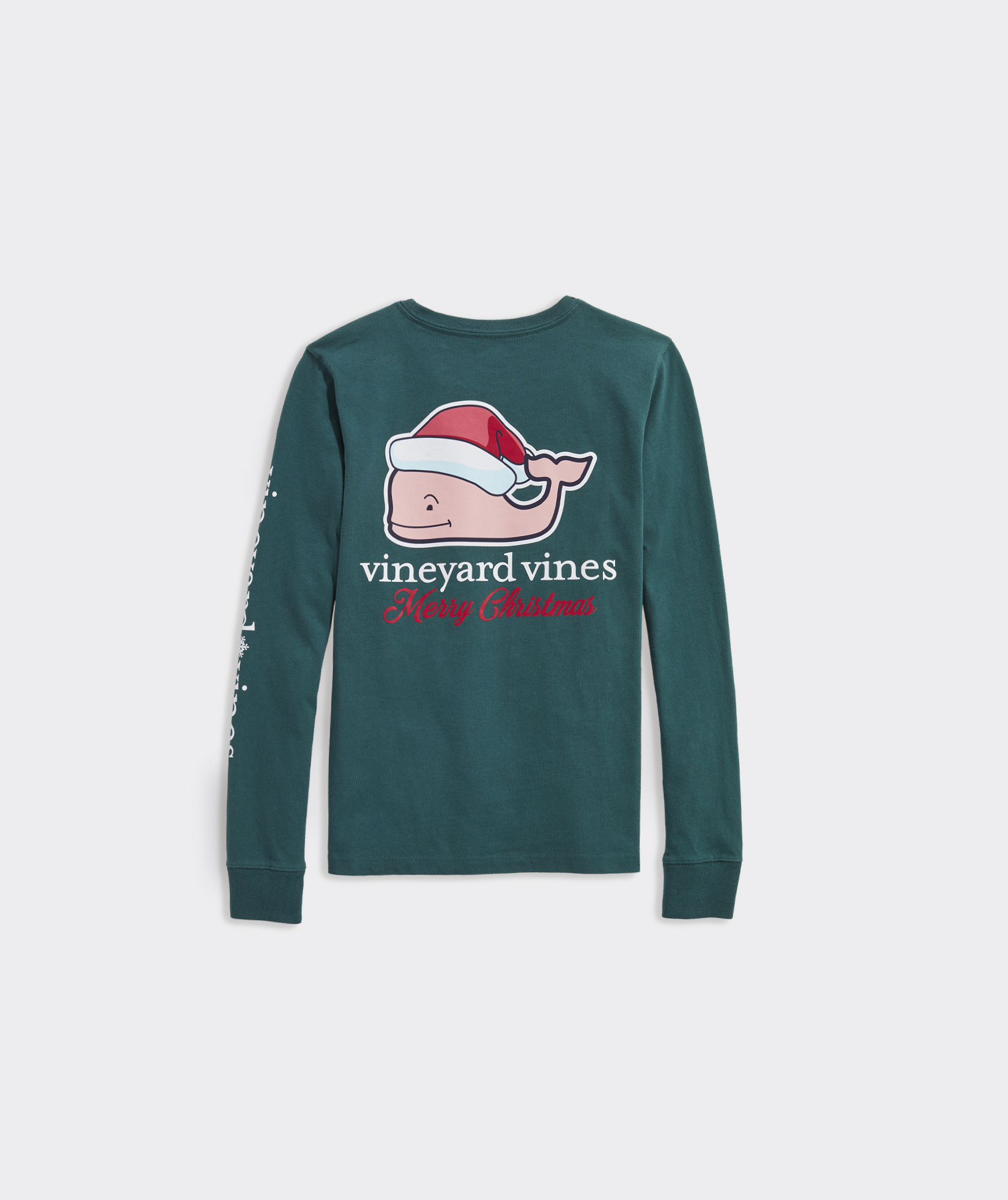 Vineyard Vines Santa Whale Long Sleeve Cotton Graphic T-shirt in