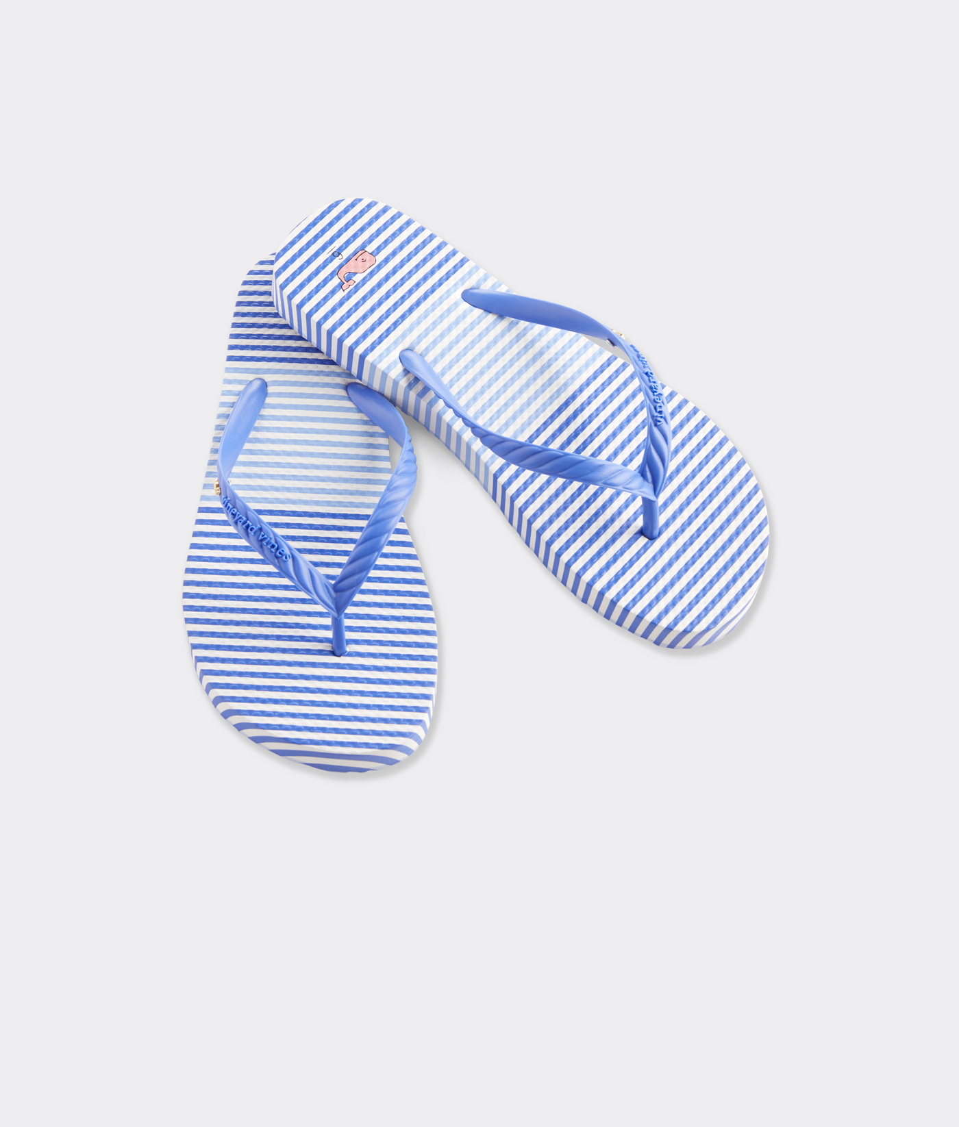 striped flip flops