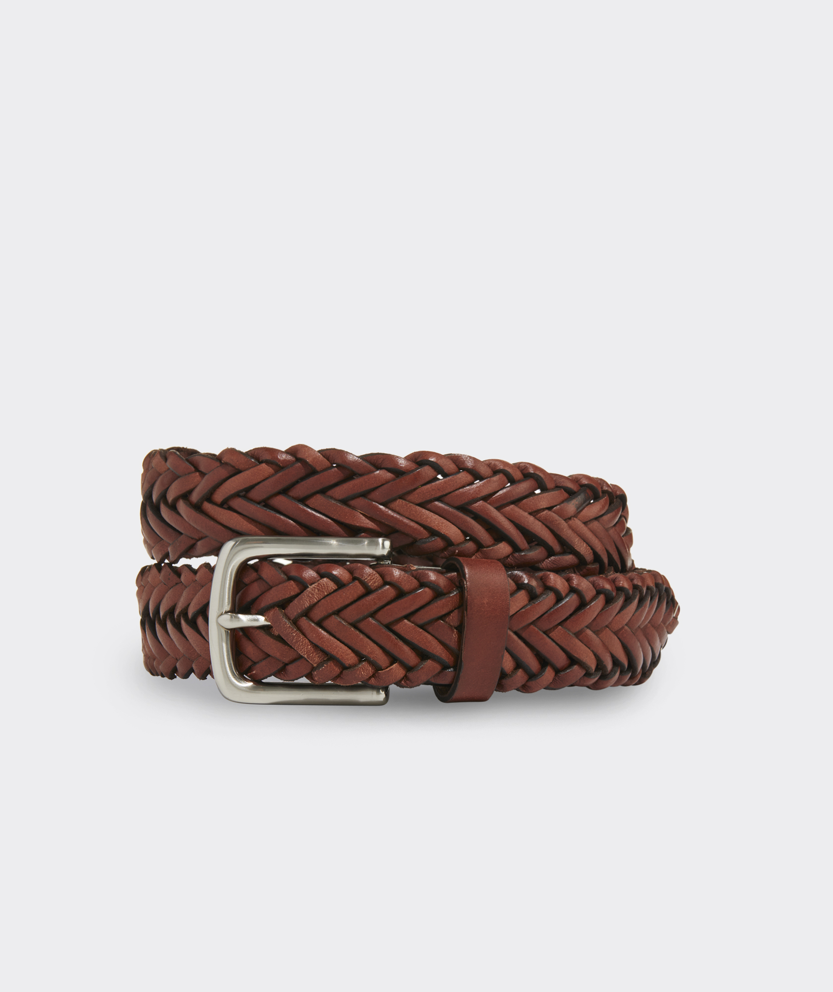 Shop Flat Braided Leather Belt at vineyard vines