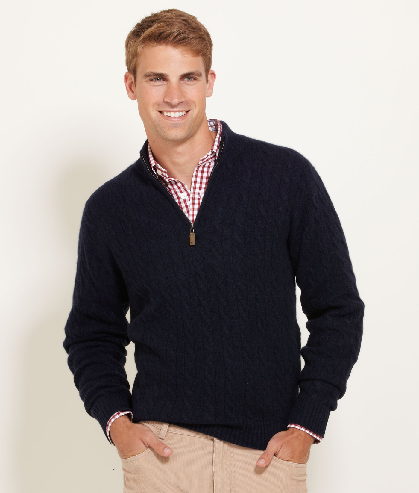 Shop Mens Cat Cay Cashmere Quarter-Zip Sweater - New England Patriots at  vineyard vines