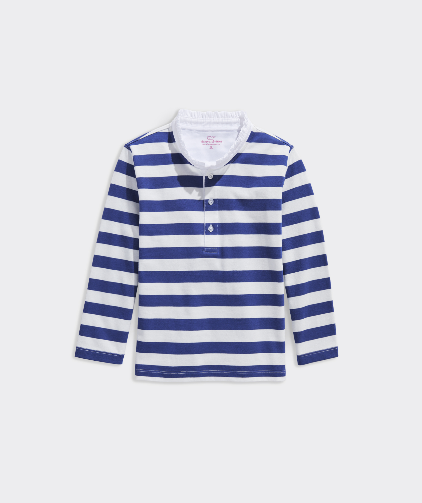 Shop Girls' Striped Rugby Ruffle Popover at vineyard vines