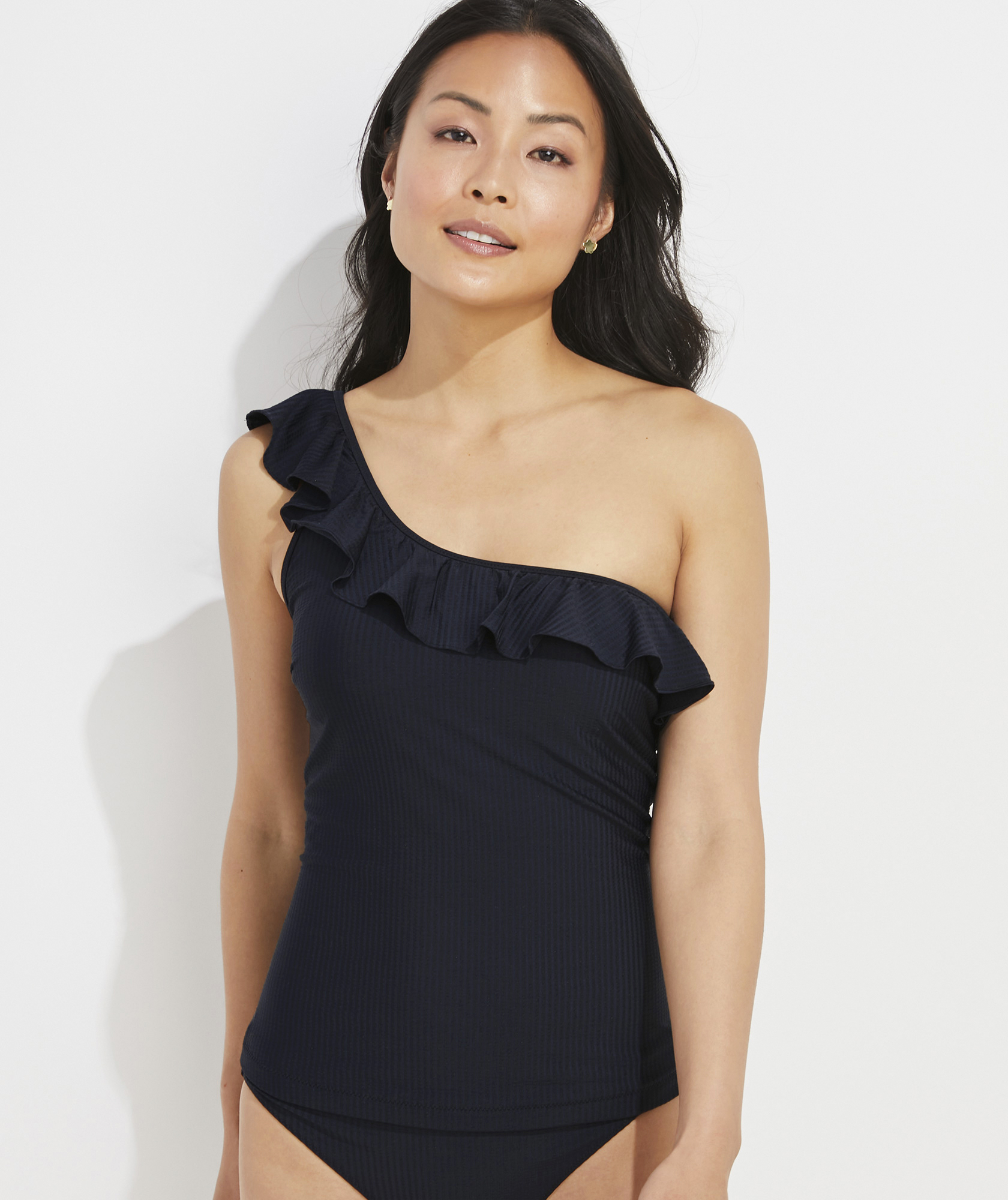 Shop Seersucker One Shoulder Tankini Top At Vineyard Vines