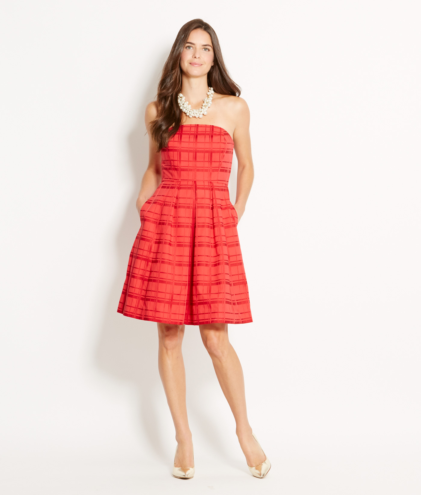 vineyard vines red plaid dress