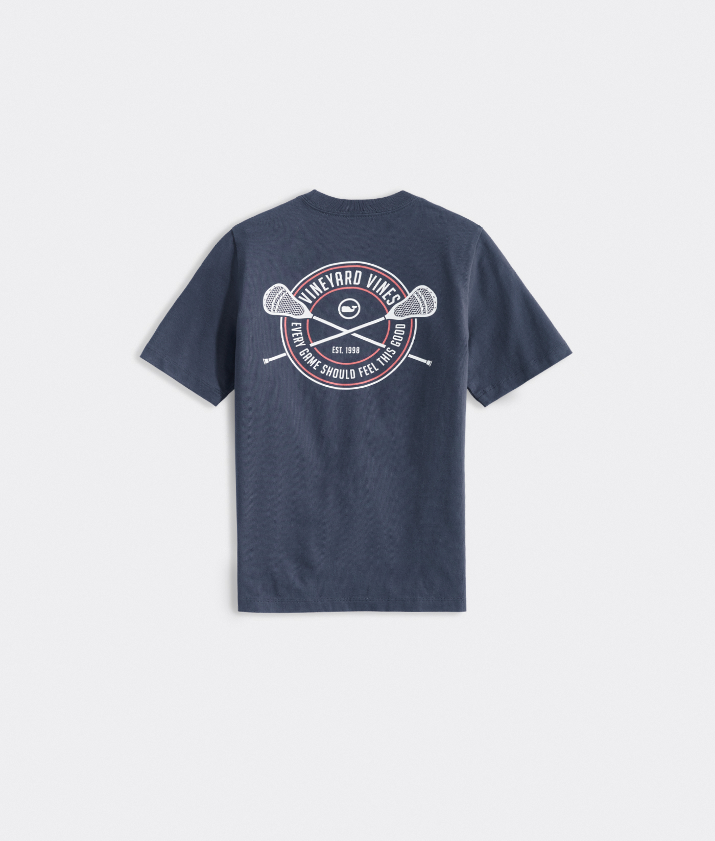 Vineyard Vines 100% Cotton Lacrosse Tee Shirt (Men's Small) Blue