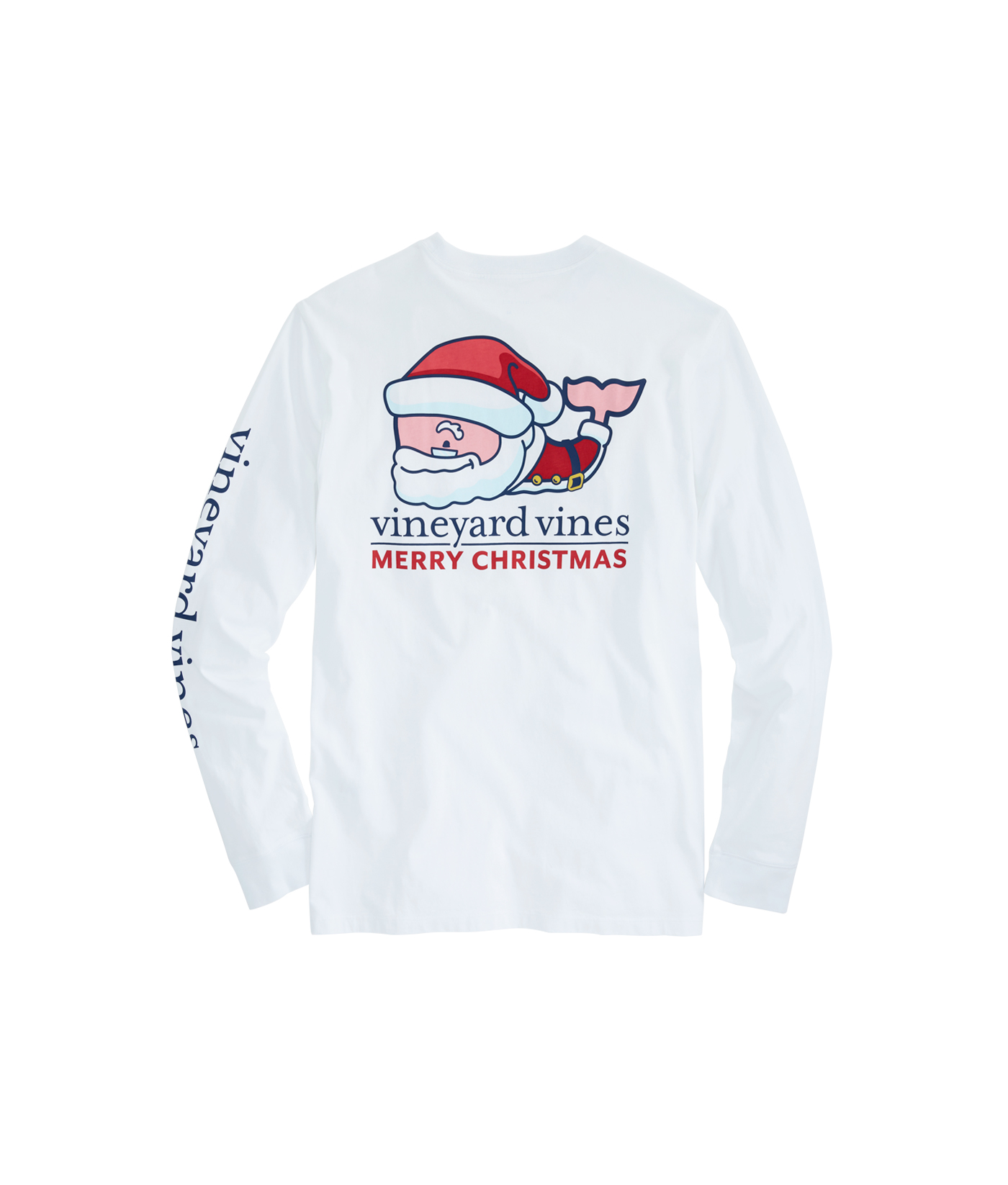 Vineyard Vines Santa Whale Long Sleeve Cotton Graphic T-shirt in