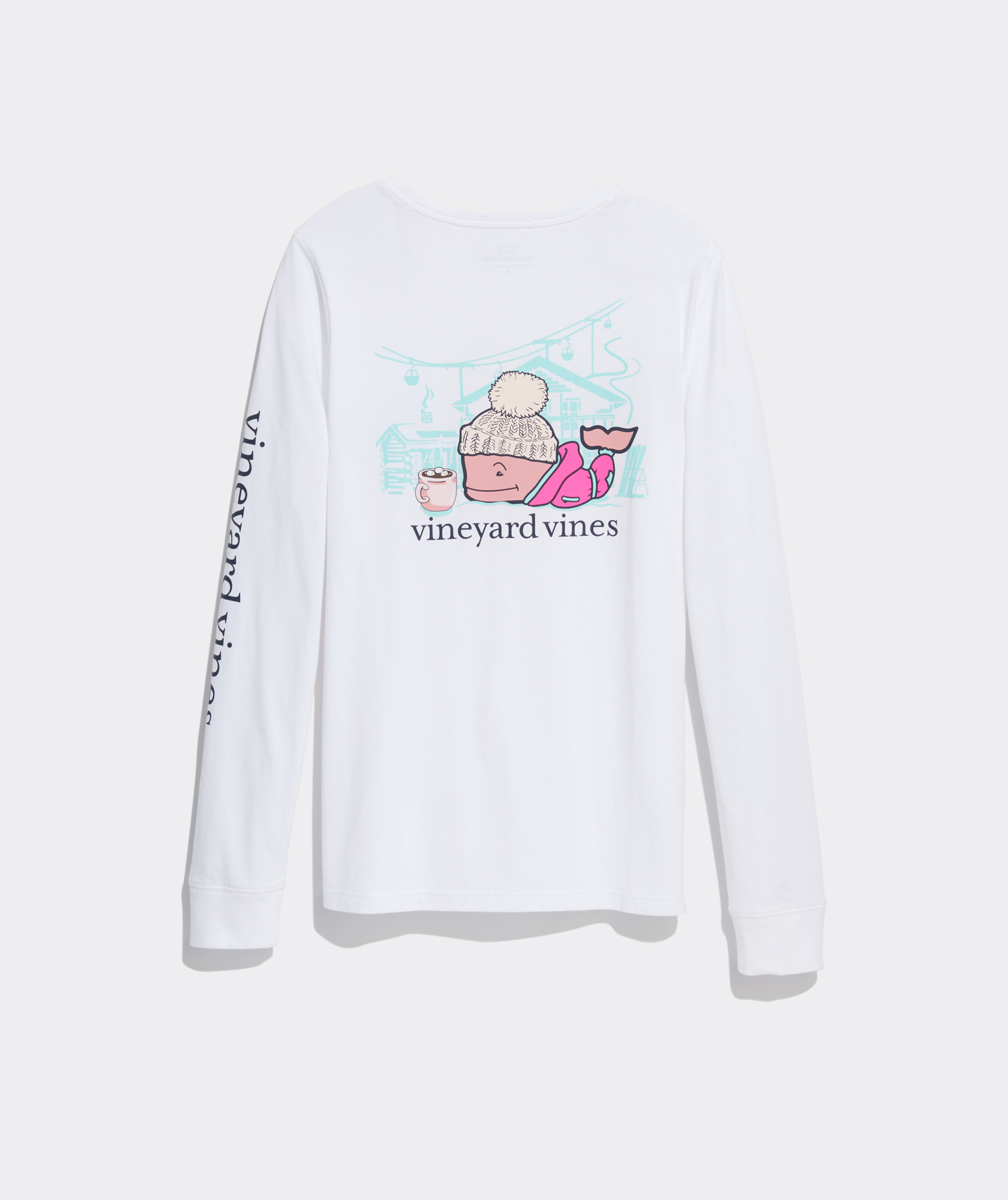 vineyard vines Women's Print Whale Long Sleeve Golf T-Shirt