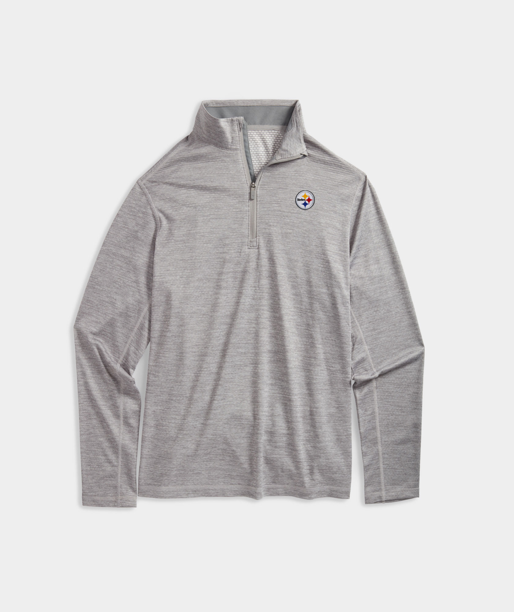 Women's Pittsburgh Steelers Vineyard Vines Heather Gray Shep Shirt  Quarter-Zip Sweatshirt