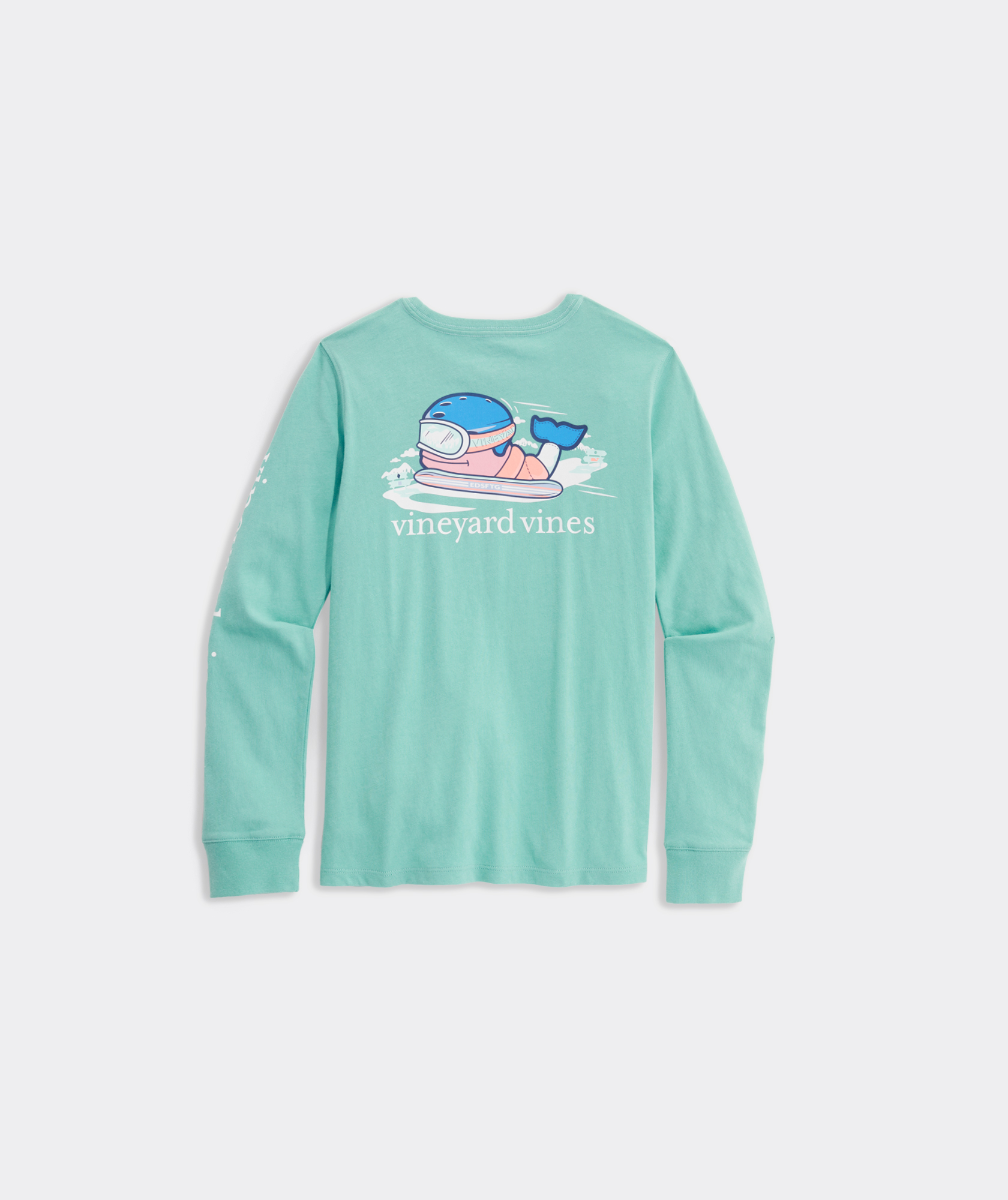 Custom Kentucky State Whale Long Sleeve Tee Shirt in White by Vineyard Vines