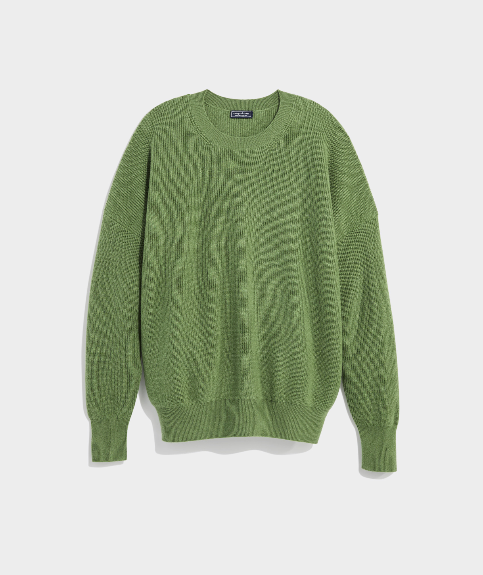 Shop Oversized Ribbed Luxe Crewneck Sweater at vineyard vines