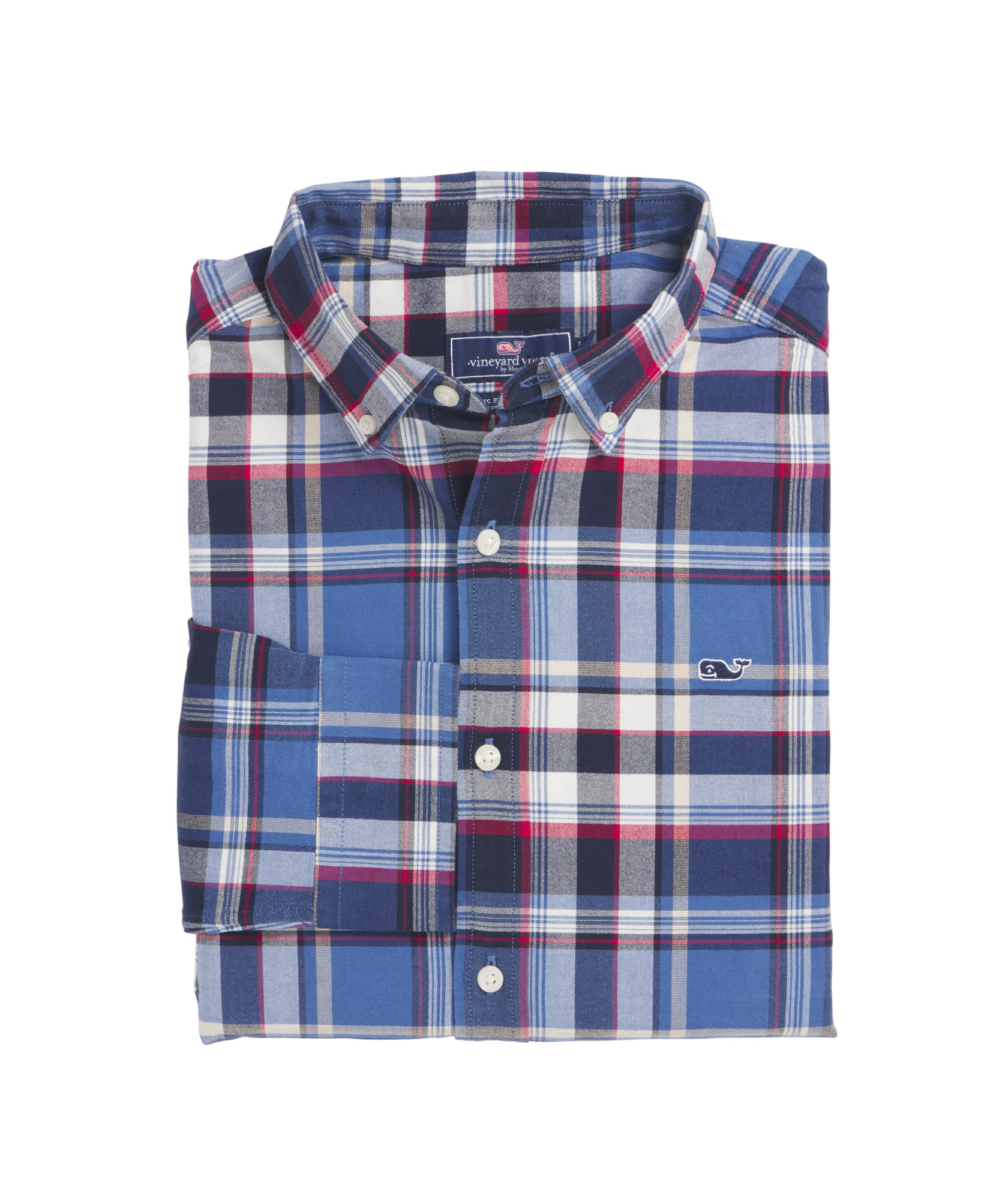 Vineyard sale Vines Mens blue and red plaid shorts