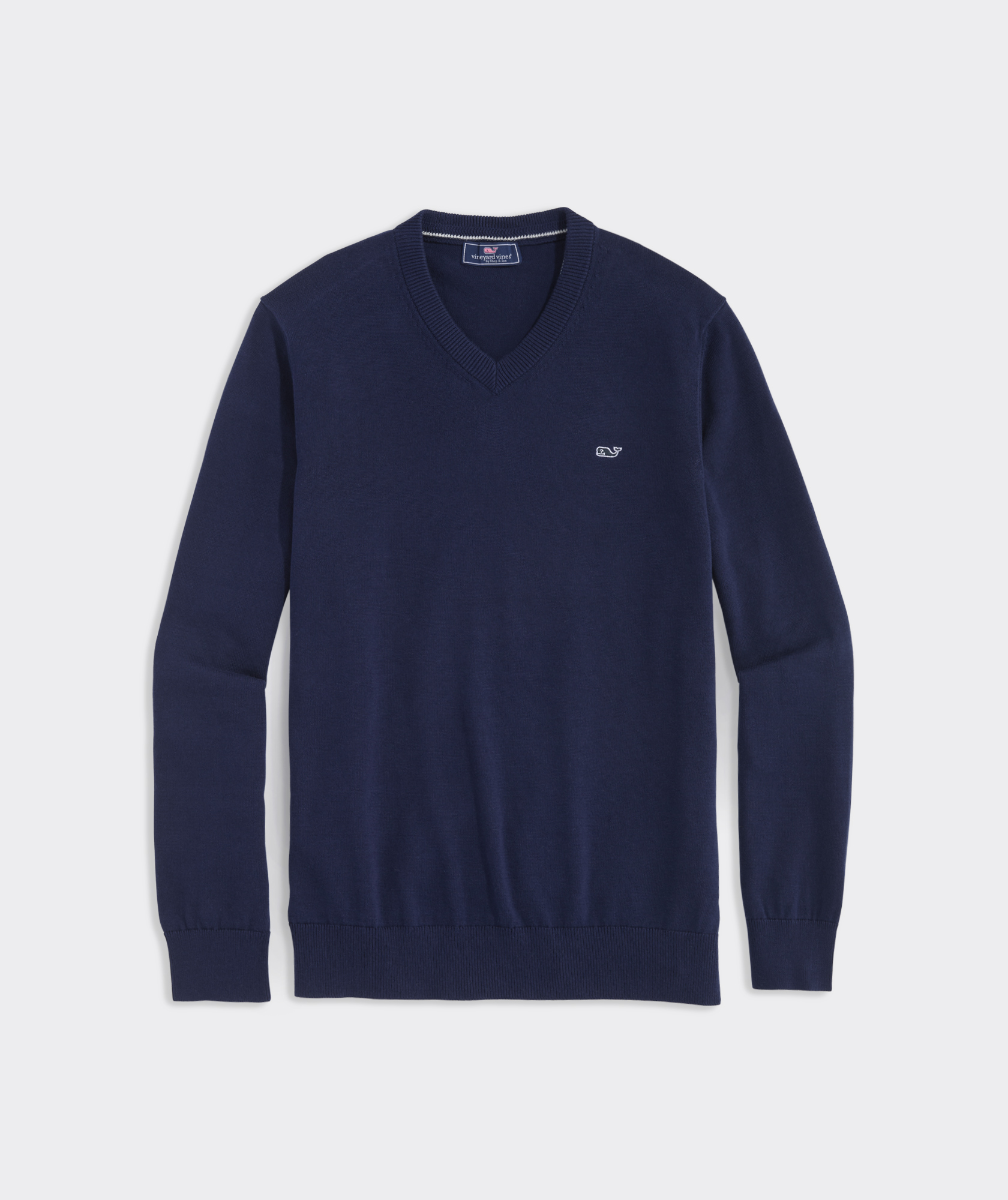 Heritage Cotton V Neck Sweater Nautical Navy