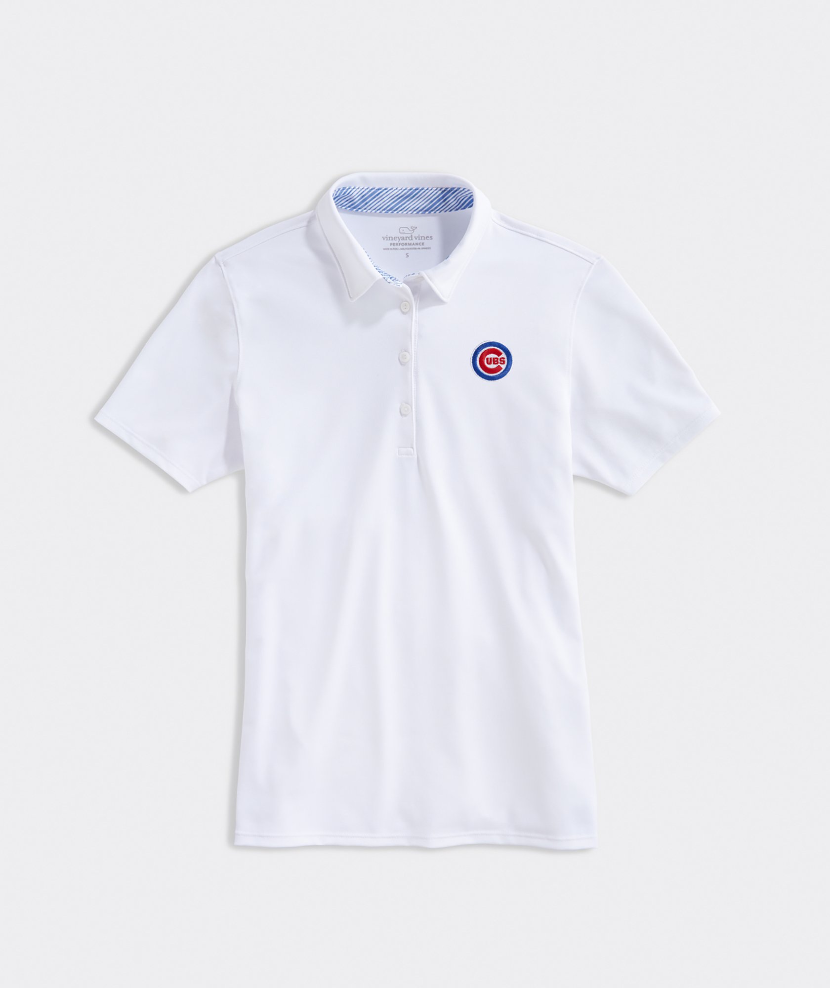 Vineyard Vines Mens Small Chicago Cubs Polo Shirt White Cotton