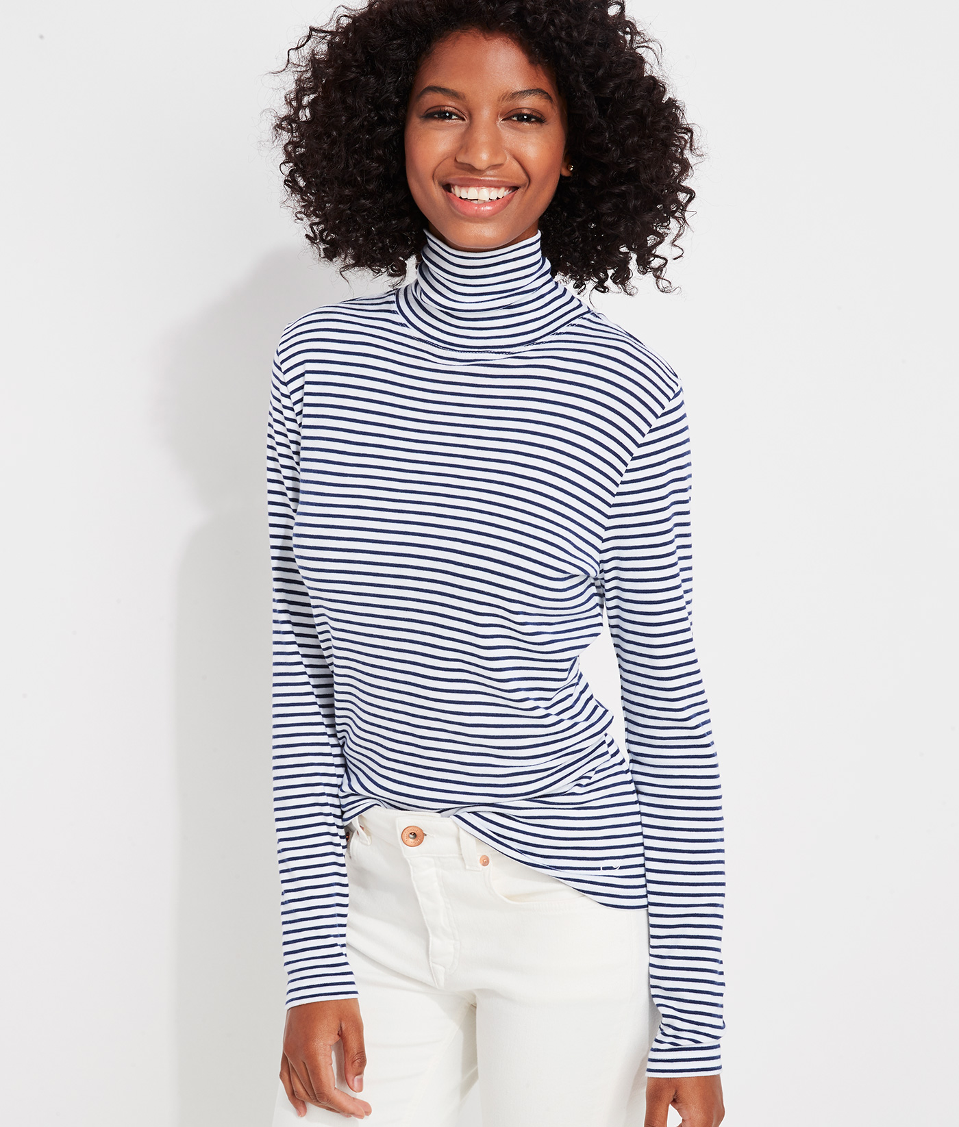 stripped turtleneck