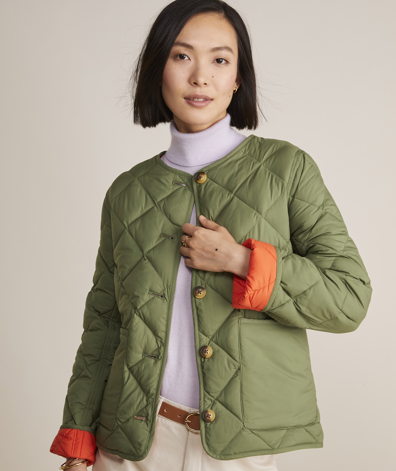 Quilted Reversible Jacket - Loden