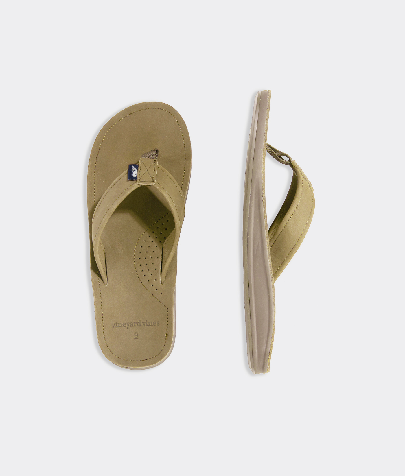 Shop Contoured Leather Flip Flops at vineyard vines