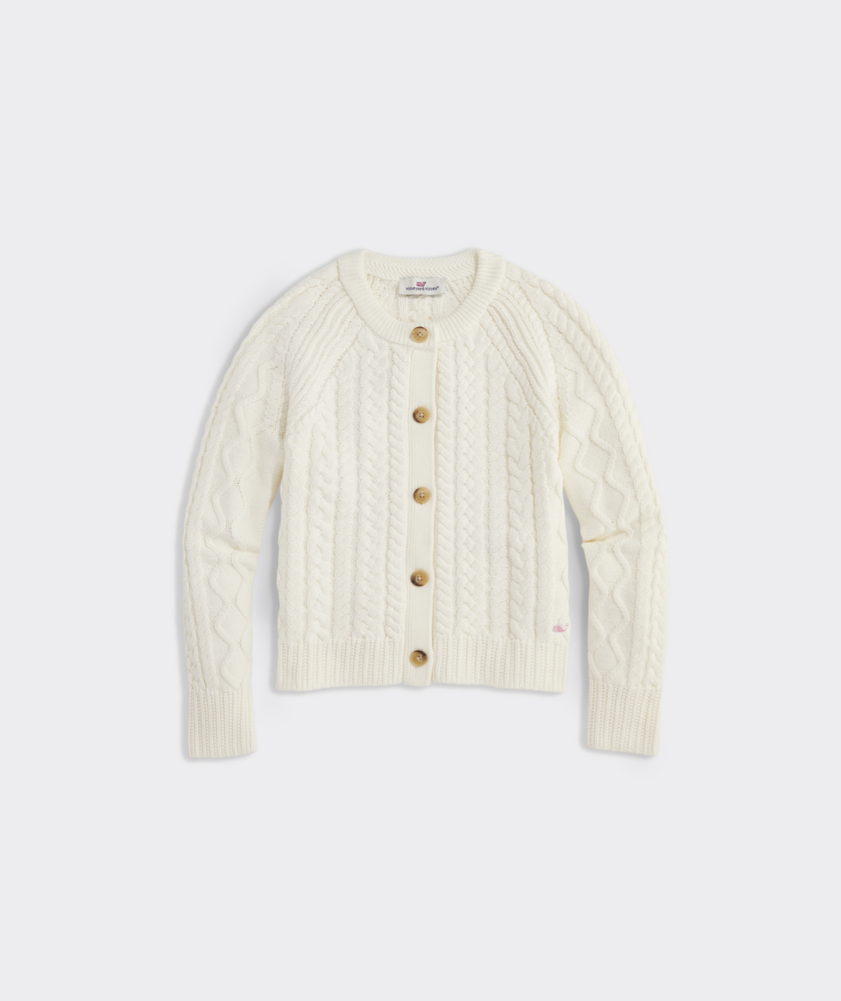 Girls Cream Cable Knit Cardigan