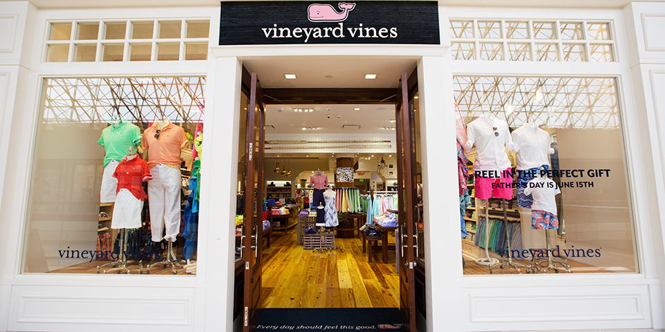 Vineyard Vines shop in Edgartown on Martha's Vineyard Island, a popular  summering destination in the Atlantic Ocean, off the coast of  Massachusetts' Cape Cod